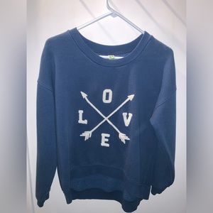 deep blue sweatshirt
